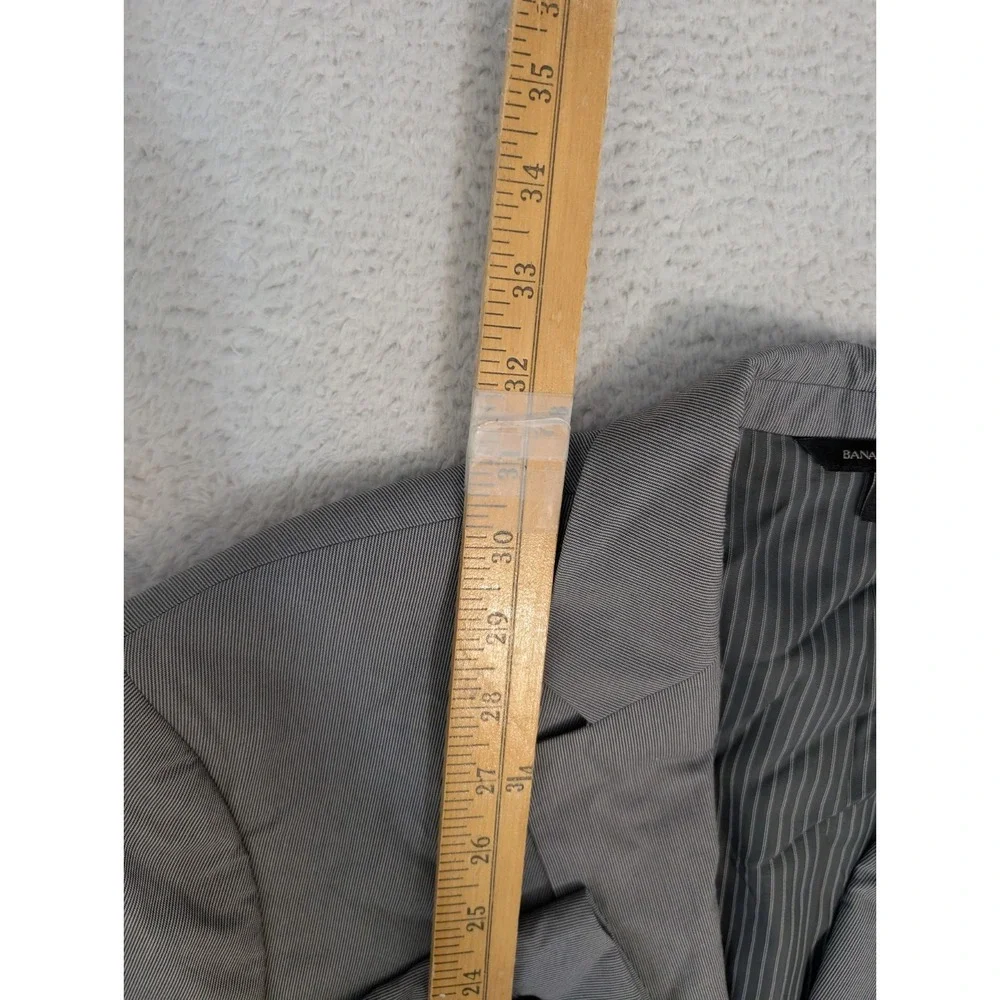 Banana‎ Republic Blazer Mens 42R Pin Striped Gray Reg Fit Wool Cotton Blend